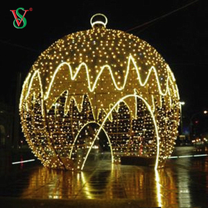 Adornos decorativos para exteriores, esfera LED 3D, bolas gigantes navideñas, luz con motivo