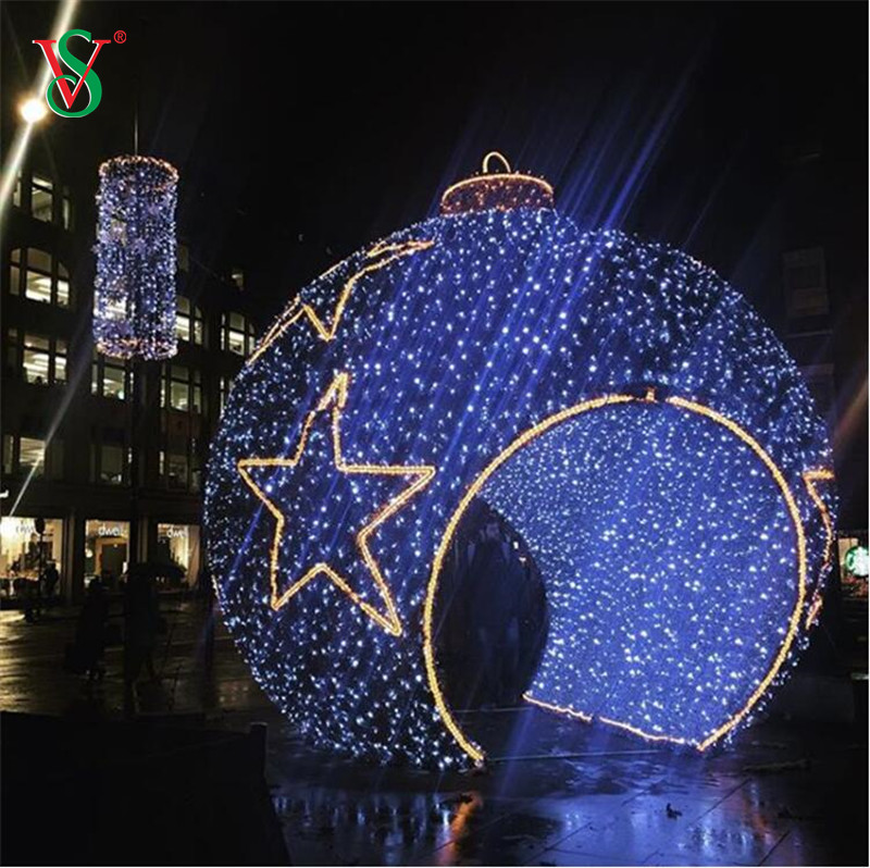 Adornos decorativos para exteriores, esfera LED 3D, bolas gigantes navideñas, luz con motivo