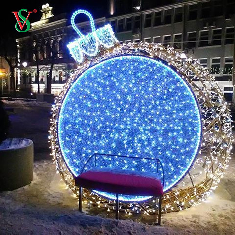 Noche de vacaciones memorable Decoración LED Luz con motivo de bola gigante para la calle navideña al aire libre