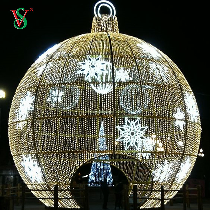 Adornos decorativos para exteriores, esfera LED 3D, bolas gigantes navideñas, luz con motivo