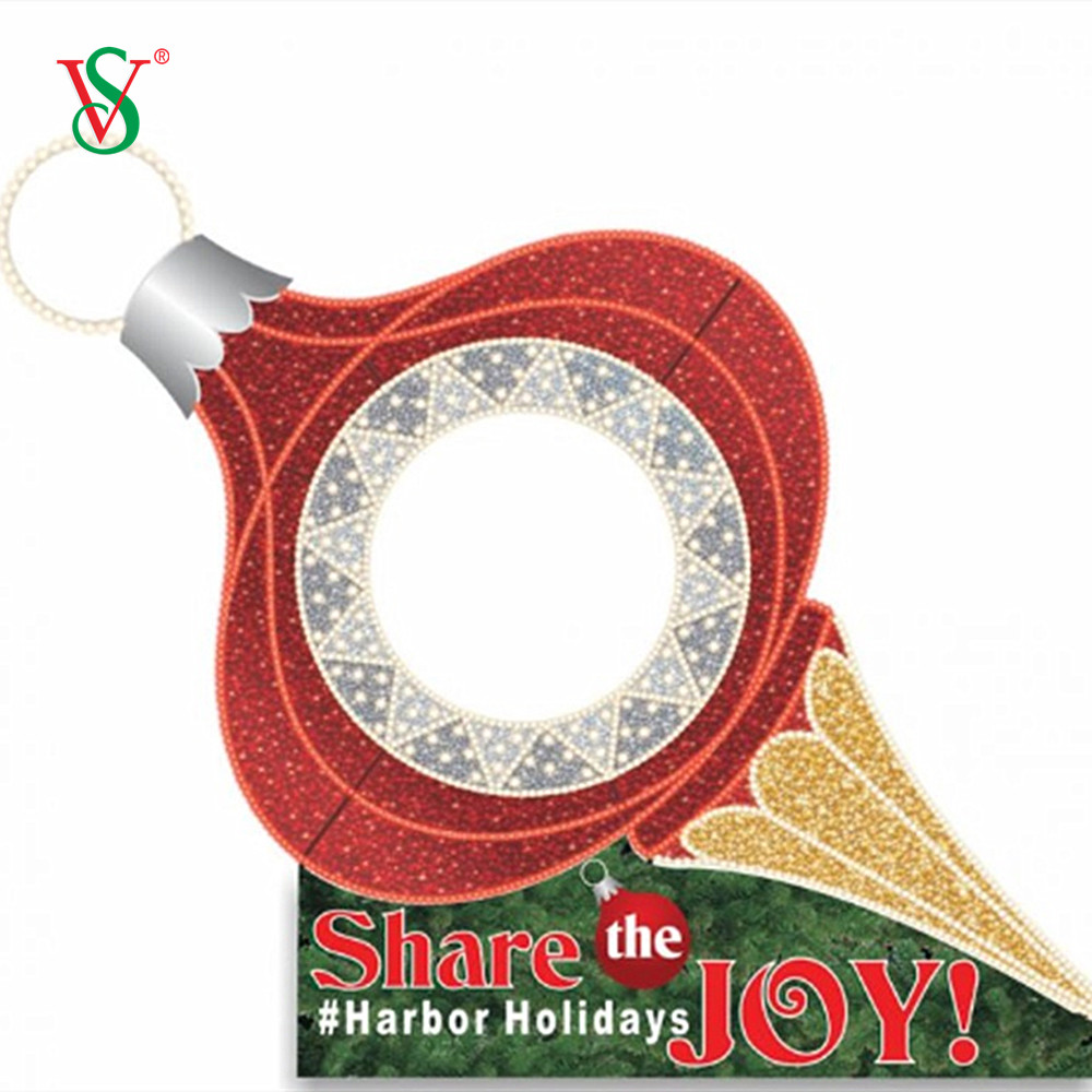 Luces LED con motivos de marco de fotos 2D para decoración al aire libre del Festival de Año Nuevo