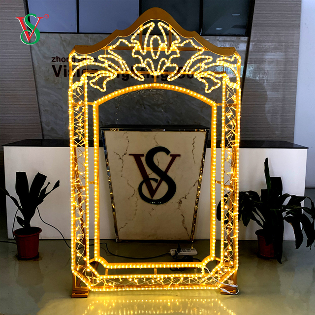 Luces LED con motivos de marco de fotos 2D para decoración al aire libre del Festival de Año Nuevo