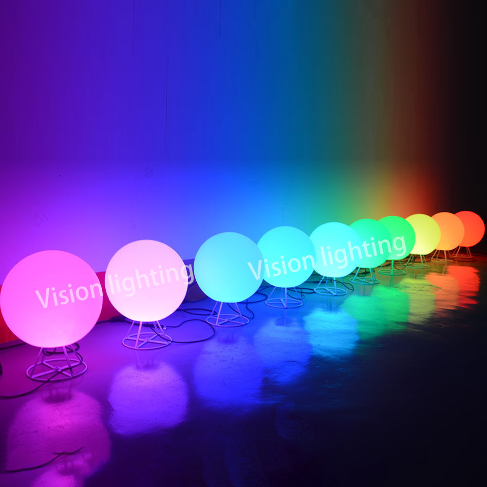 3D IP65 decoración de Navidad uso al aire libre paisaje de alta calidad led programable TTL RGB bola cadena de luz