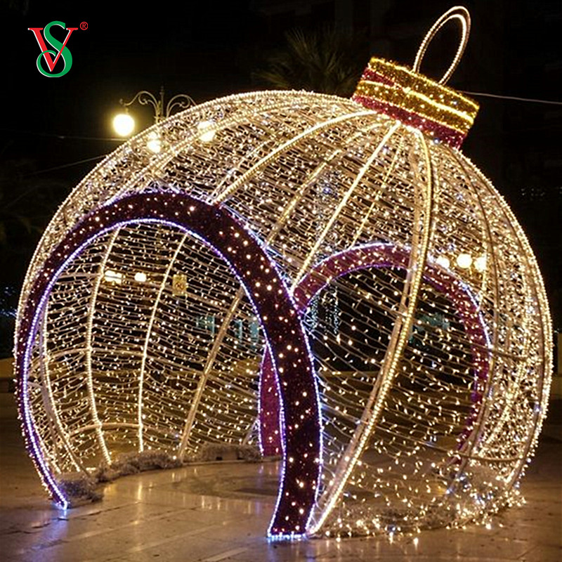 Noche de vacaciones memorable Decoración LED Luz con motivo de bola gigante para la calle navideña al aire libre