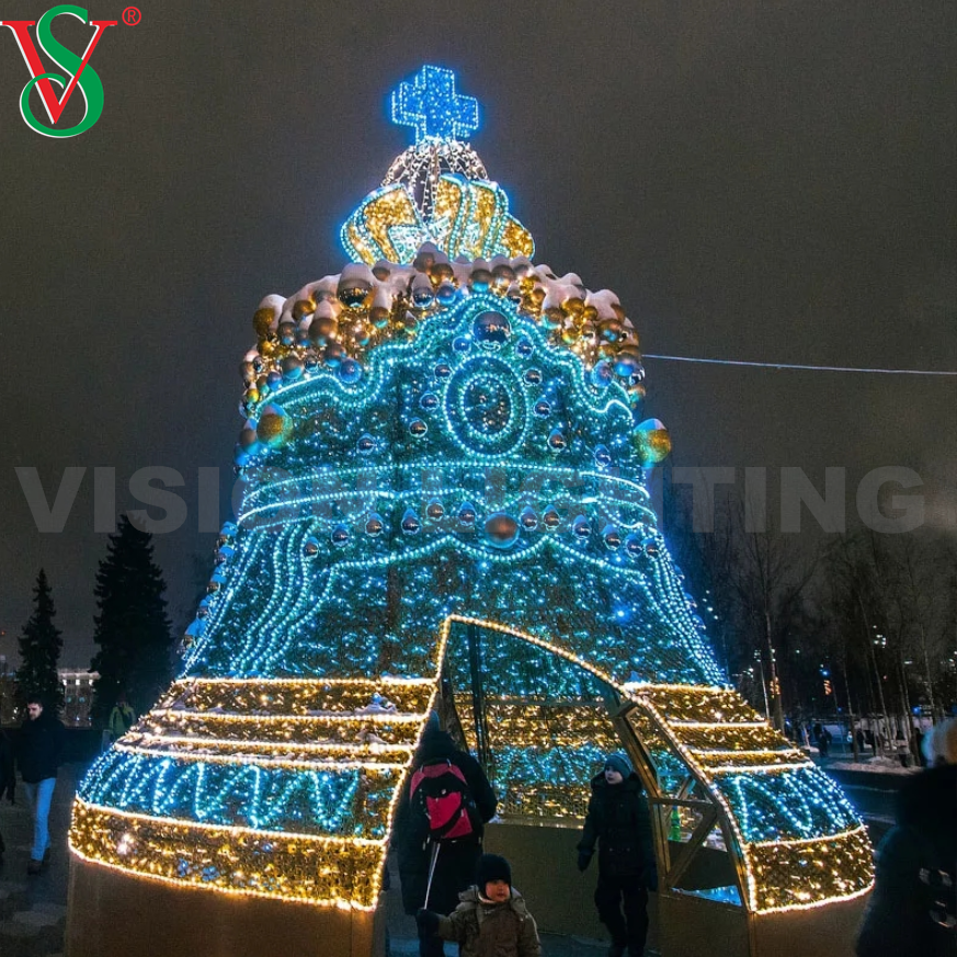 Gigante al aire libre Jingle Bell Comercial LED Motif Decoración Iluminación para Navidad