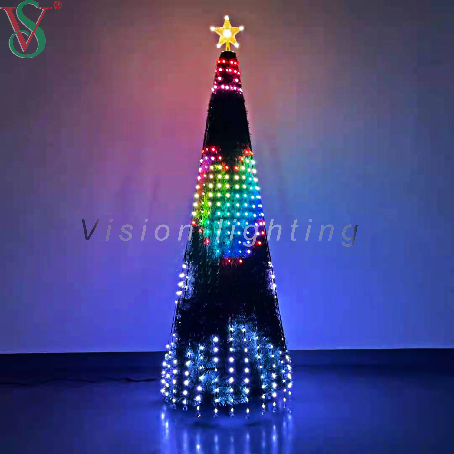 Luces de árbol de Navidad con cambio de color RGB inteligente DIY con aplicación Bluetooth