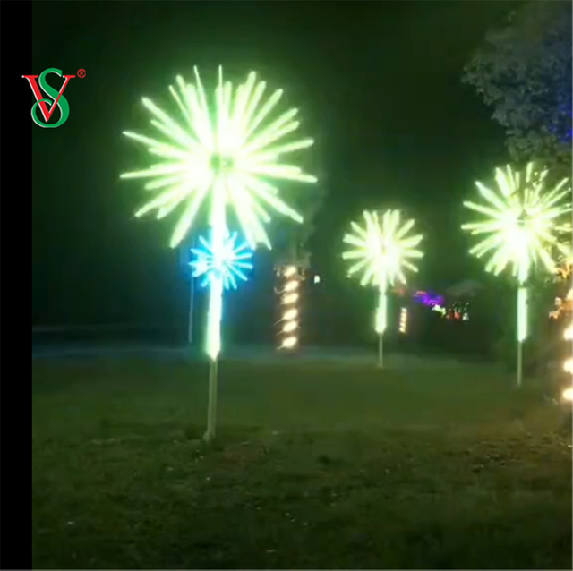 los 2.5M 3M al aire libre llevó la luz del adorno del árbol de los fuegos artificiales de la decoración 12V RGB de la Navidad para la calle