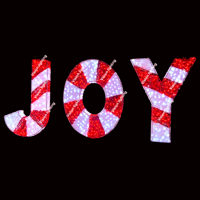 Decoración exterior Paisaje IP65 Escultura 3D de alta calidad led Navidad vacaciones motivo letra luz