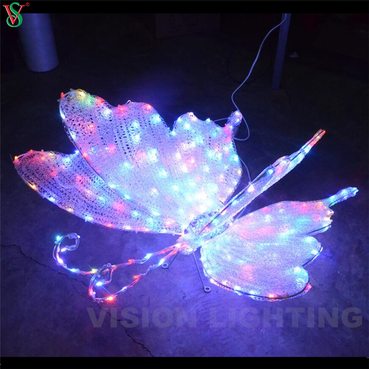 RGB Decoración de mariposas iluminadas para bodas en interiores al aire libre