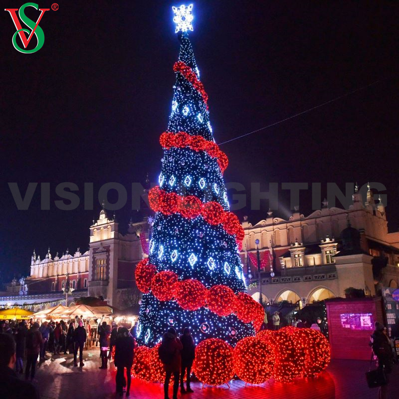 Luces de cadena con motivos de decoración al aire libre de árbol de cono de Navidad LED para calle, plaza y centro comercial