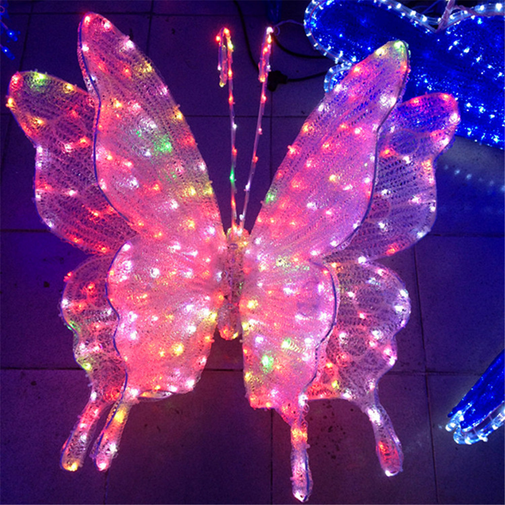 RGB Decoración de mariposas iluminadas para bodas en interiores al aire libre