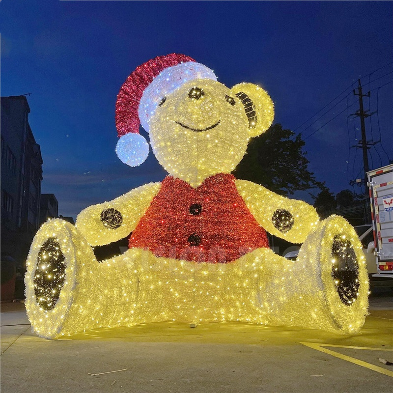 LED Bear Light Giant 3d Teddy Bear Bear Lights para decoración navideña al aire libre