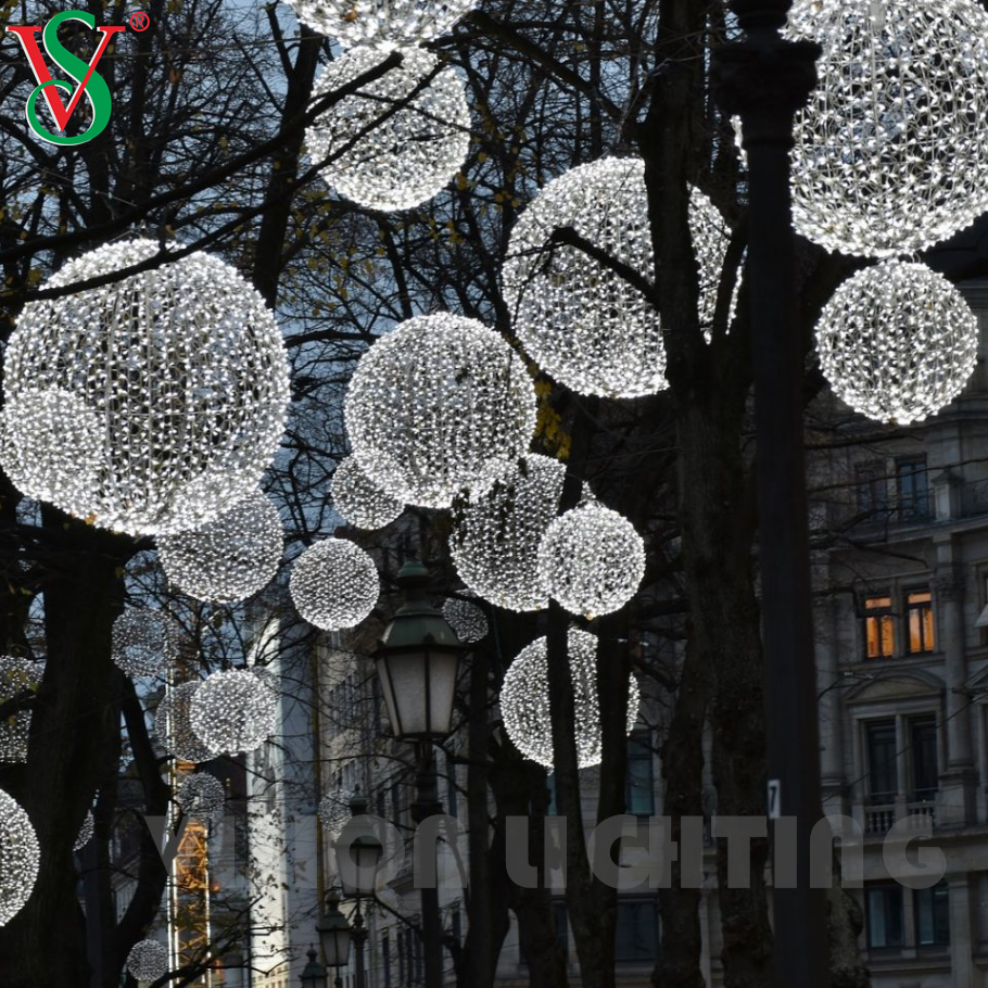 Fairy String Garland Ball Lámpara colgando Sphere Ball Ball Motif Lights para iluminación de decoración del centro comercial