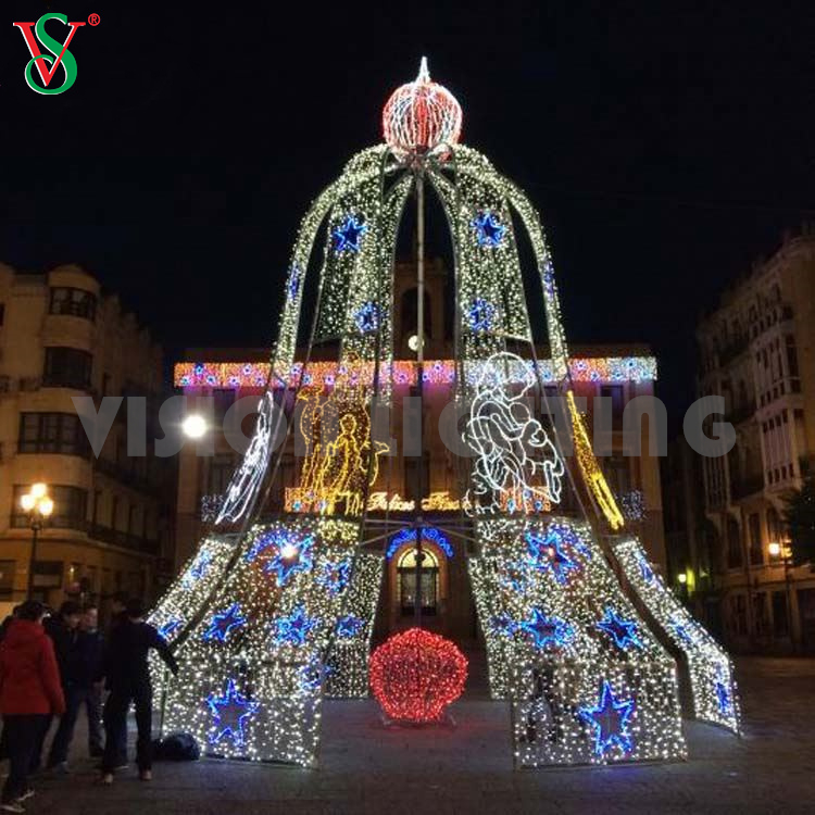 Gigante al aire libre Jingle Bell Comercial LED Motif Decoración Iluminación para Navidad