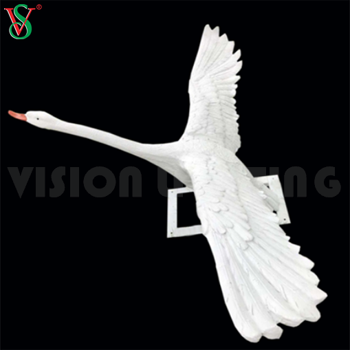 Cisne iluminado Led ligero de la escultura de los animales de la resina del ganso de la fibra de vidrio para la decoración al aire libre del parque zoológico