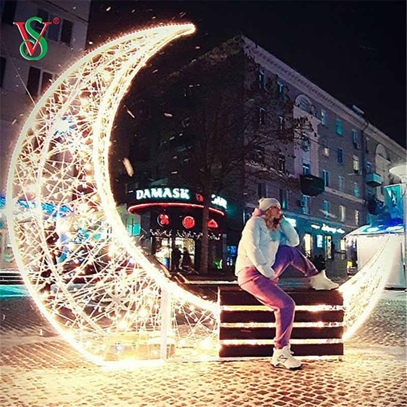 LED 3D Moon Star Motif Light para Ramadan Mubarak Eid Decoración de vacaciones