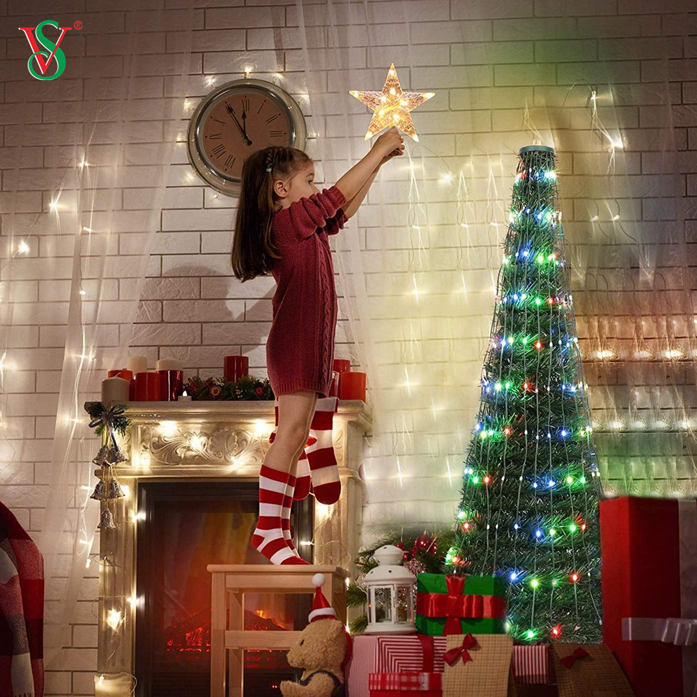 Luces de árbol de Navidad con cambio de color RGB inteligente DIY con aplicación Bluetooth