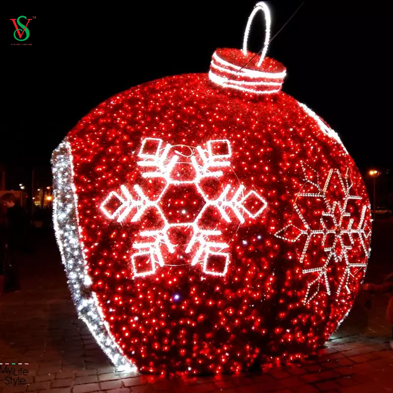 Luz gigante de la decoración del motivo del arco de la bola del LED 3D para la exhibición del centro comercial de Navidad