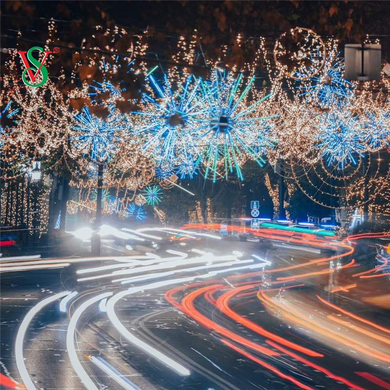 Luces de árbol de fuegos artificiales LED a todo color RGB para decoración de vacaciones de Navidad al aire libre