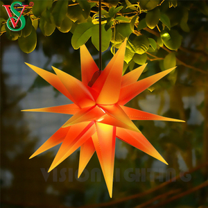 Luces colgantes impermeables al aire libre con motivos de estrellas moravas para decoración de árboles de Navidad