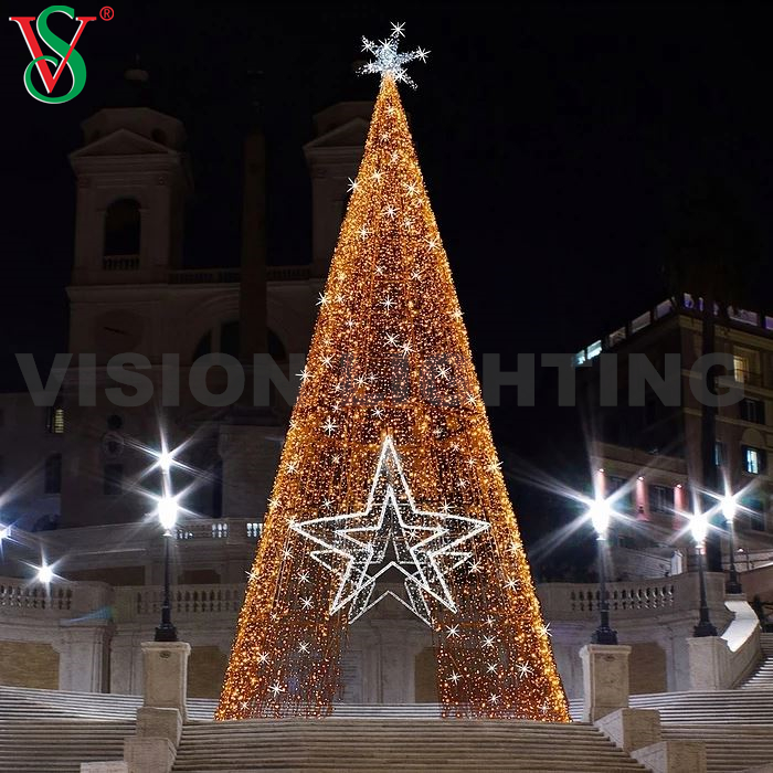 Luces de cadena con motivos de decoración al aire libre de árbol de cono de Navidad LED para calle, plaza y centro comercial