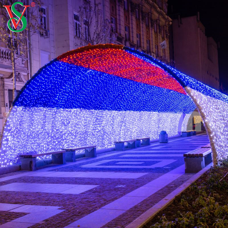 Entrada LED Archway Iluminación Túnel animado Arch Decoración de Navidad Motif Luz