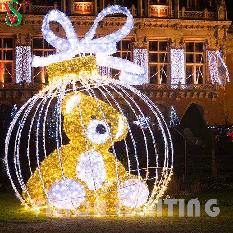 LED Bear Light Giant 3d Teddy Bear Bear Lights para decoración navideña al aire libre