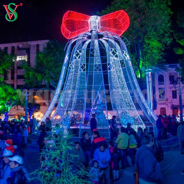 Gigante al aire libre Jingle Bell Comercial LED Motif Decoración Iluminación para Navidad