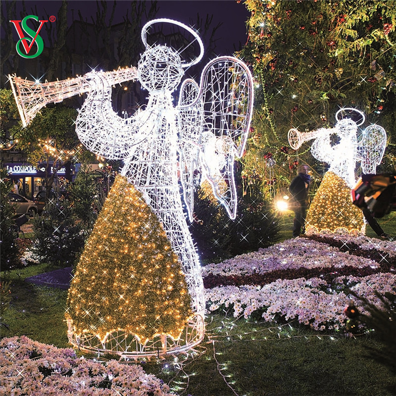 Decoración de eventos de bodas de Navidad LED 2D 3d Angel Flying Motif Lights