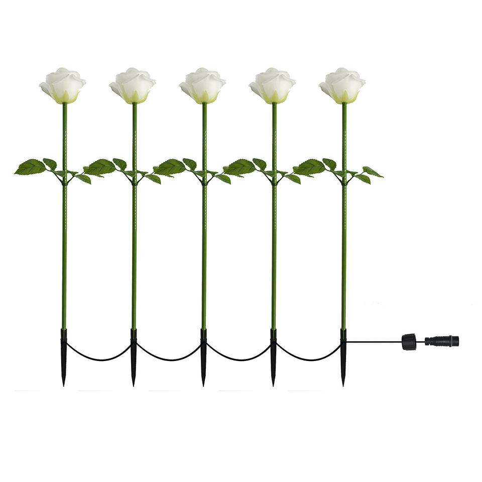 Luz de rosa de flor artificial led para decoración de parque de jardín al aire libre de vacaciones