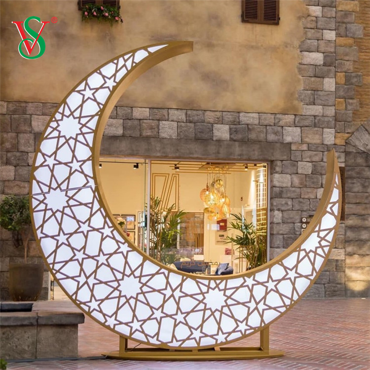 LED 3D Moon Star Motif Light para Ramadan Mubarak Eid Decoración de vacaciones