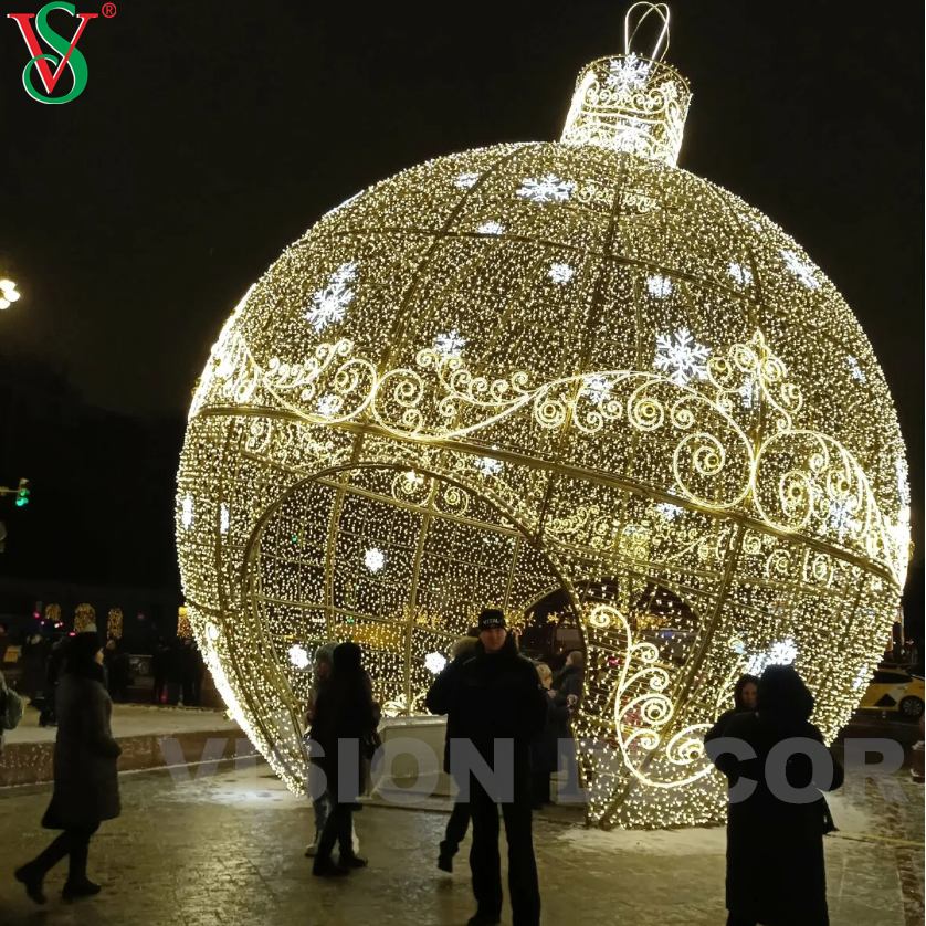 Esfera iluminada grande al aire libre 3D Led Ball Motif Decoración de Navidad Luz para decoración de vacaciones