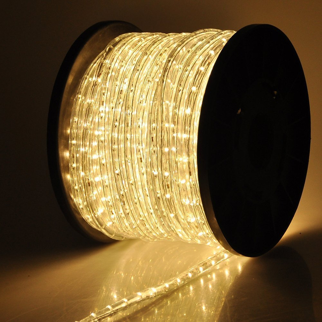 Decoración de vacaciones de forma redonda RGB 100m LED Flex Rope Strip Light for Shop Window Park Street