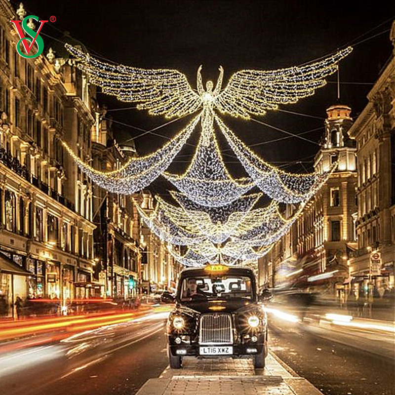 Decoración de eventos de bodas de Navidad LED 2D 3d Angel Flying Motif Lights