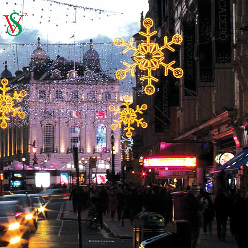 Luces de copo de nieve LED 2D animadas de diseño personalizado para decoración navideña