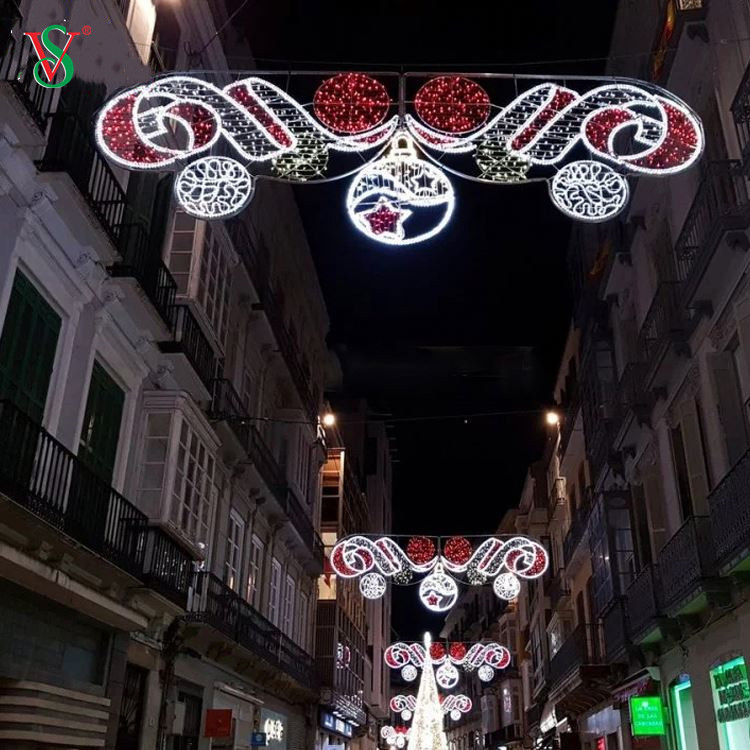 Luz de motivo de calle 2D grande para exteriores preiluminada para decoración de calles comerciales