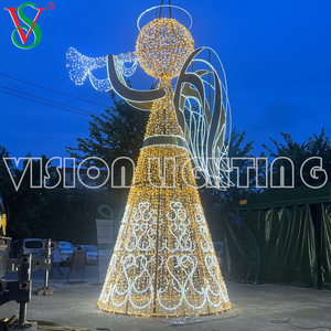 Decoraciones de hadas navideñas, luces al aire libre con motivos de escultura de ángel 3D para la decoración del hotel Plaza Street