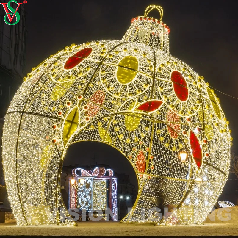 Esfera iluminada grande al aire libre 3D Led Ball Motif Decoración de Navidad Luz para decoración de vacaciones