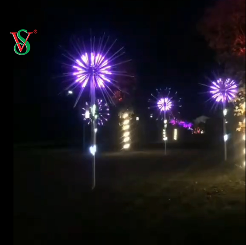 los 2.5M 3M al aire libre llevó la luz del adorno del árbol de los fuegos artificiales de la decoración 12V RGB de la Navidad para la calle