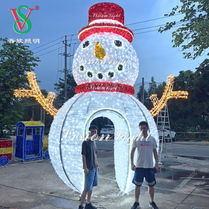 Luz de motivo de muñeco de nieve impermeable LED - Decoración navideña al aire libre para jardines, parques y exhibiciones comerciales