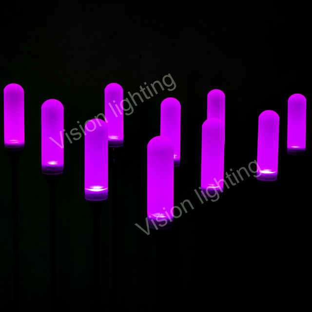 Lámpara de paisaje al aire libre montada en el suelo con luz de columna de varilla acrílica DMX/SPI RGB