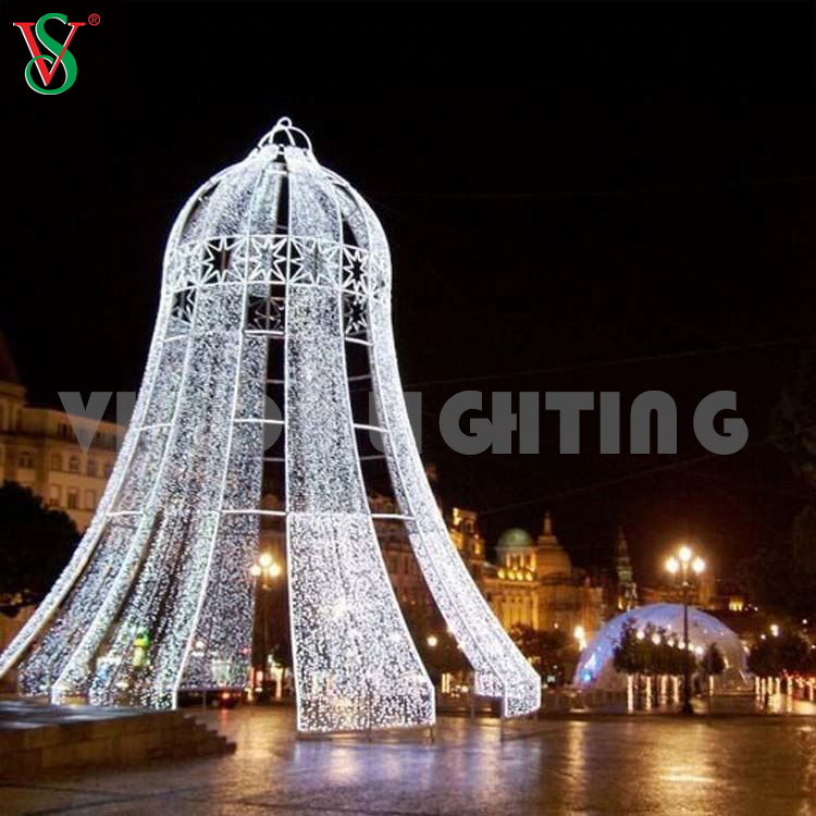 Gigante al aire libre Jingle Bell Comercial LED Motif Decoración Iluminación para Navidad