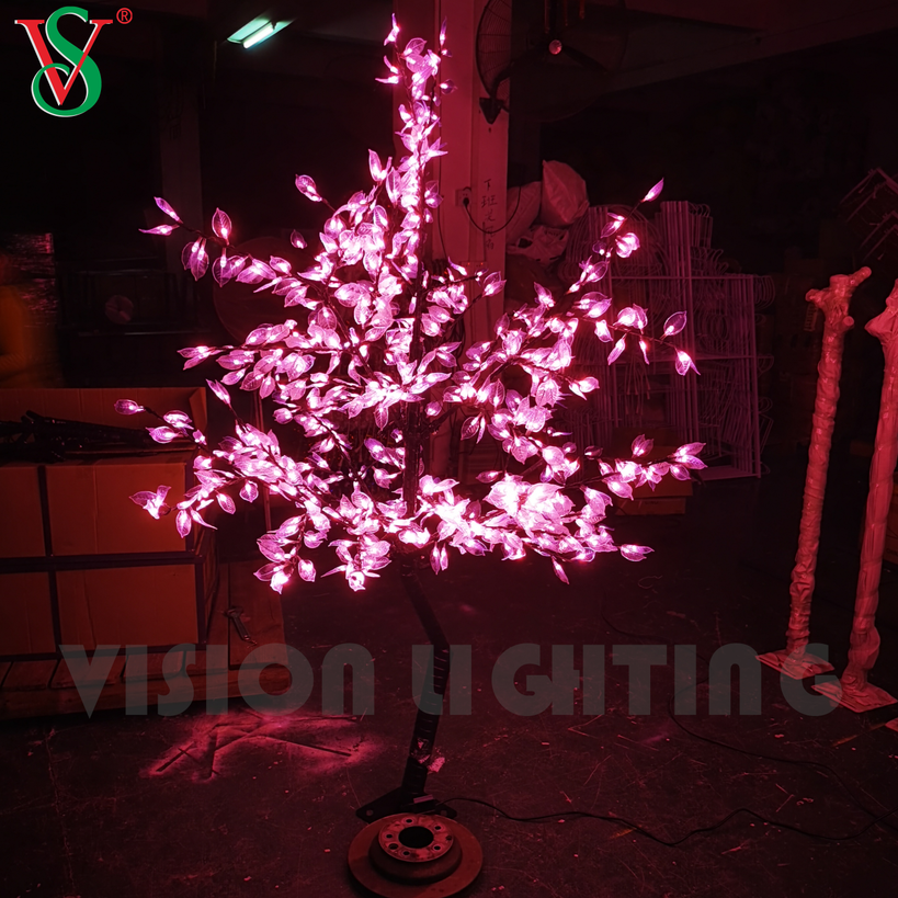 Romántico Rosa Led Artificial Cherry Blossom Tree para la decoración del paisaje del jardín de los parques de street