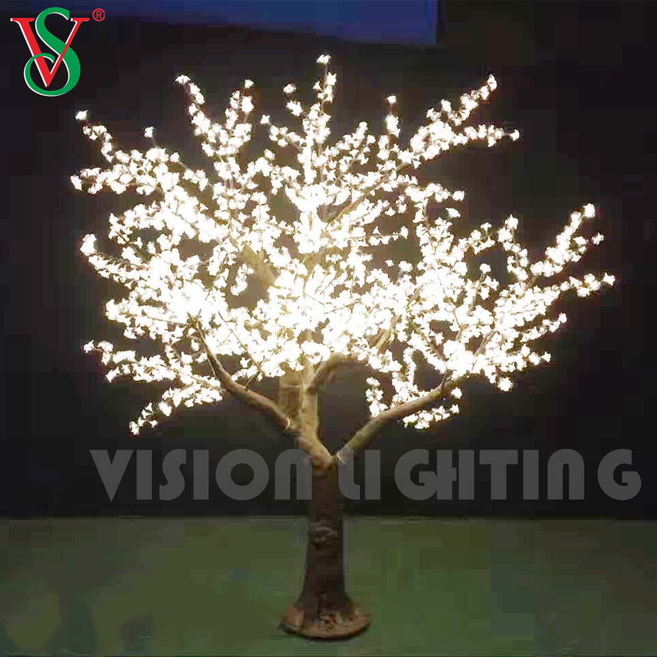 Romántico Rosa Led Artificial Cherry Blossom Tree para la decoración del paisaje del jardín de los parques de street