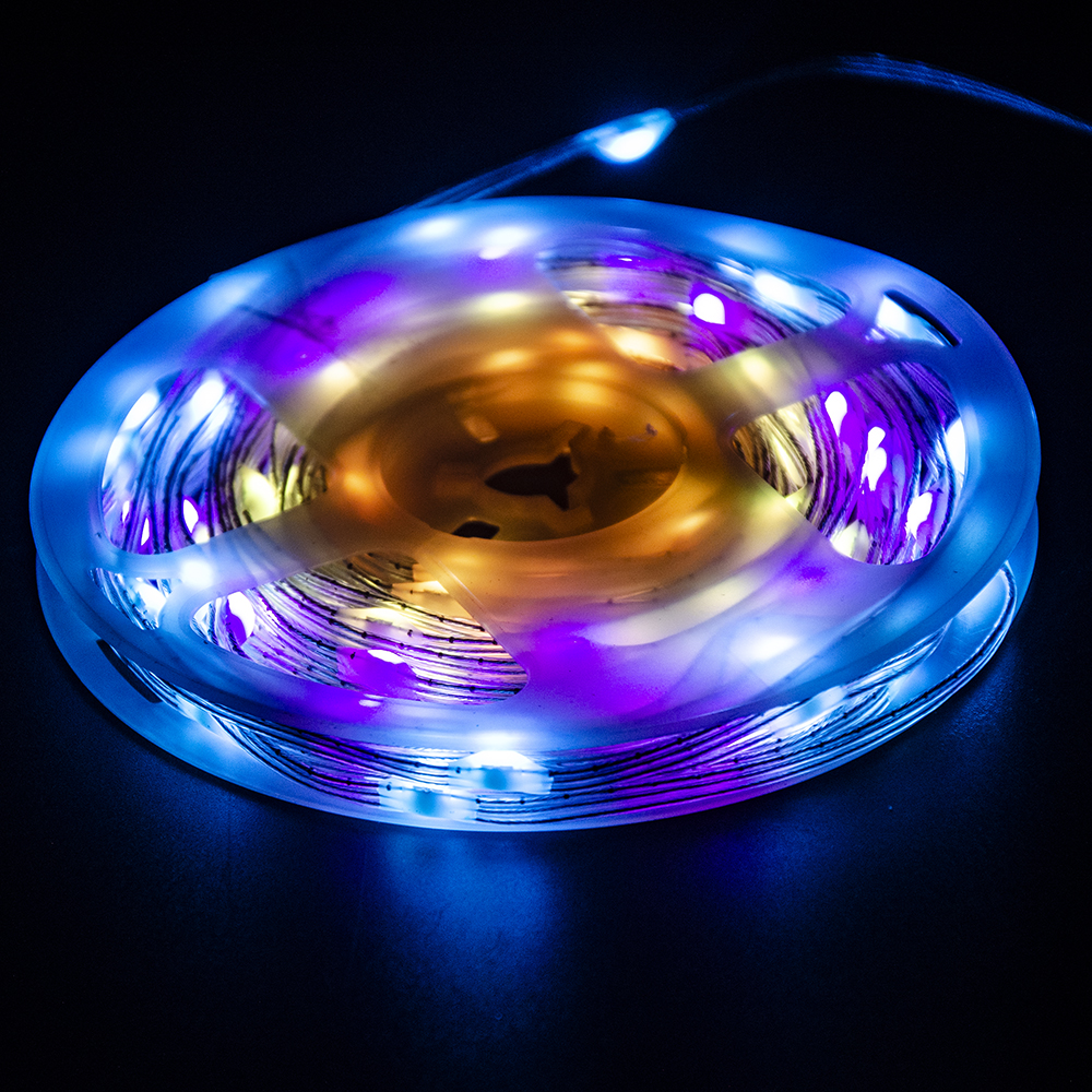 Panel remoto y control de aplicación, enchufe USB, decoración de árbol de Navidad, tira inteligente de luces LED RGB