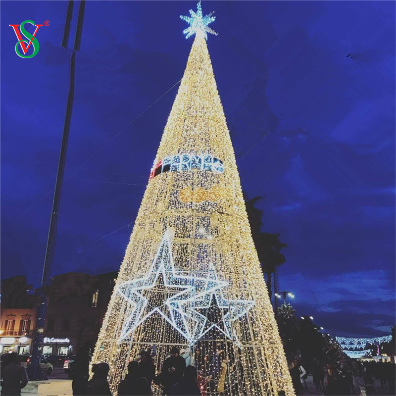 Árbol de Navidad gigante LED 3D para decoración de festivales al aire libre