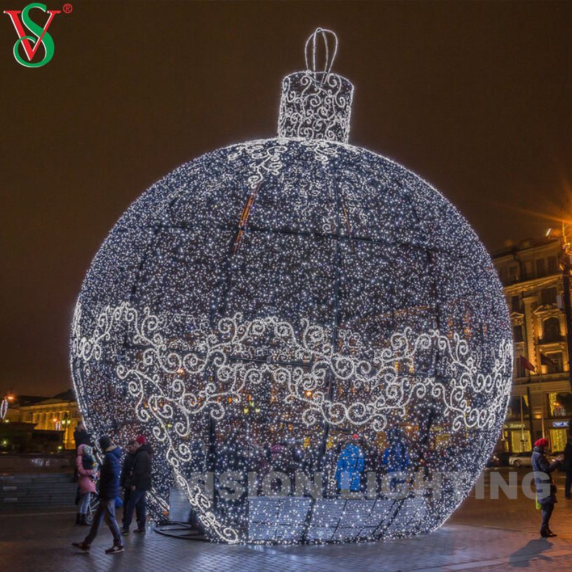 Sphere Illuminada 3D Gigante navideña Red Luz de decoración de la forma de la bola redonda para la calle al aire libre
