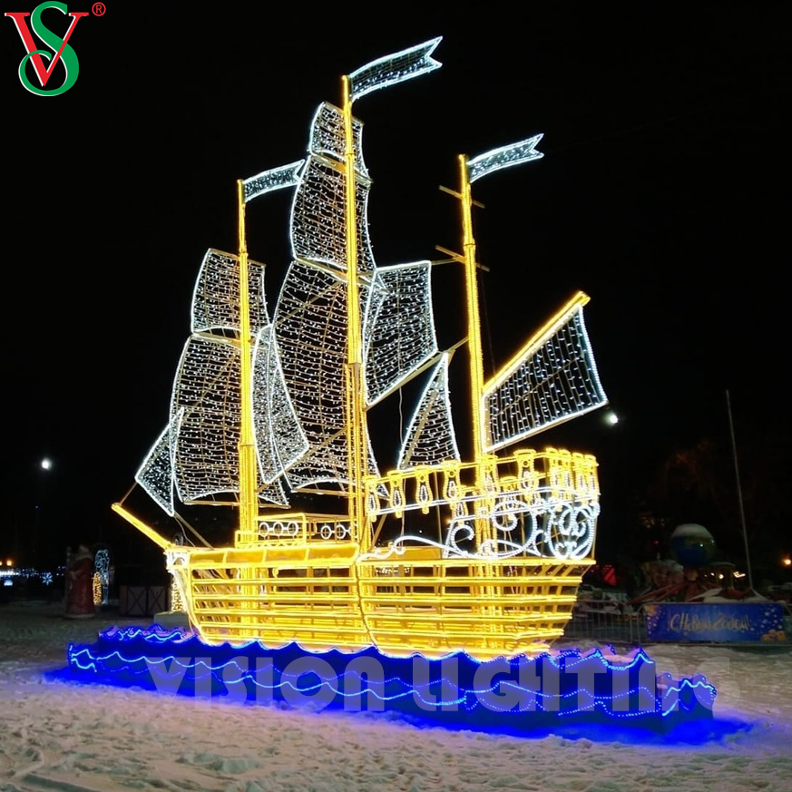 Escultura LED 3D personalizada y escultura de vehículos llamativos decoración de luz al aire libre para parques temáticos y ciudades y festivales