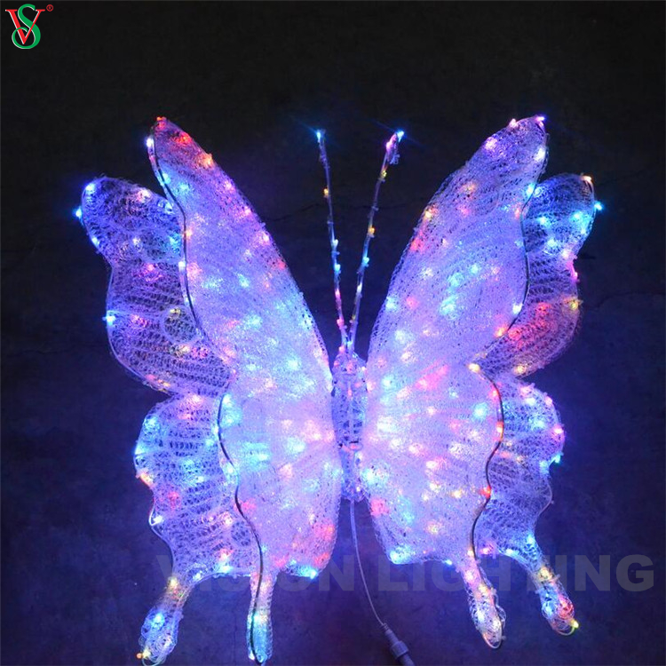 RGB Decoración de mariposas iluminadas para bodas en interiores al aire libre