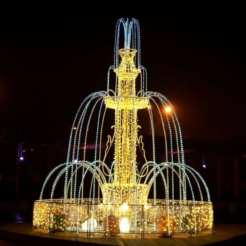 Escultura de motivos de la fuente de luz LED 3D para decoraciones de paisajes al aire libre
